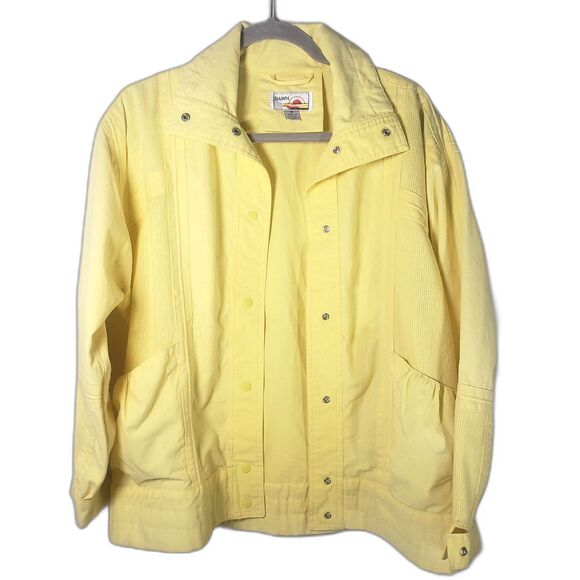Dawns Yellow 80s VTG Retro Button-Up Jacket - Picture 1 of 8